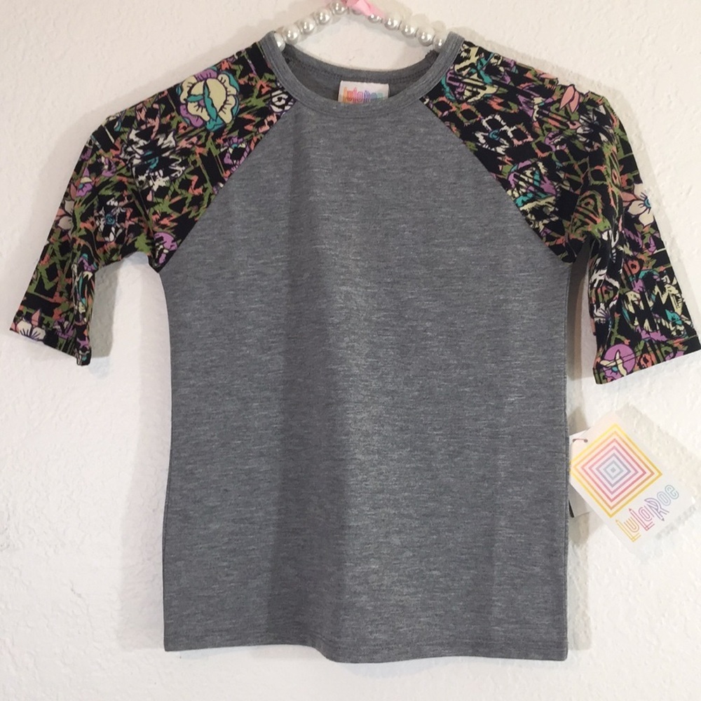 LuLaRoe Sloan Girls Shirt Size 4 Baseball Tee New